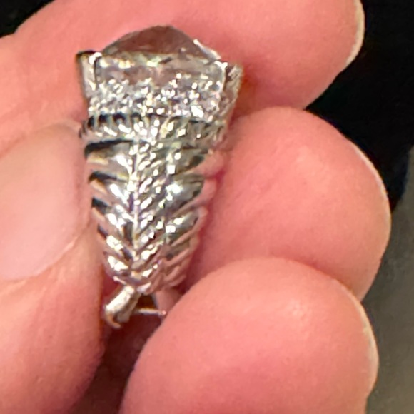 Judith ripka SS , Prasiolite and CZ earrings - Picture 9 of 14